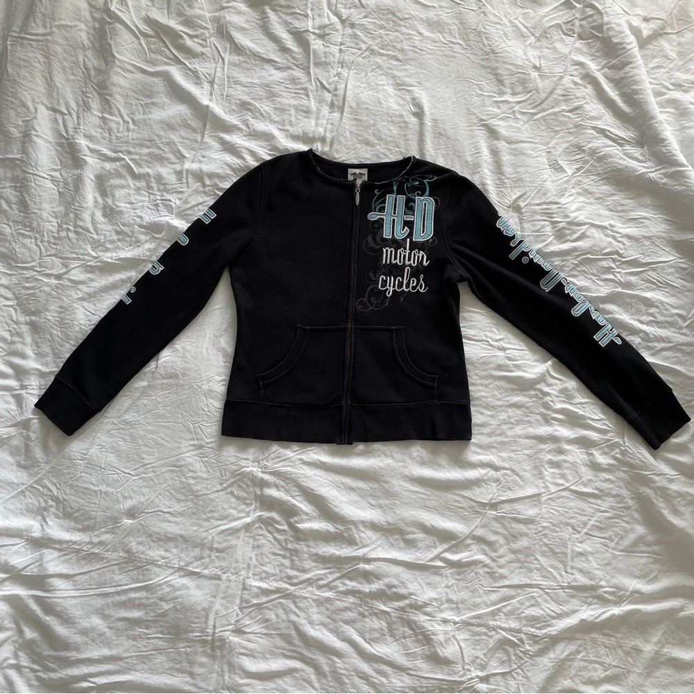 Harley Davidson Motorcycles Zip-Up embroidered hoodie-type jacket smaller size
